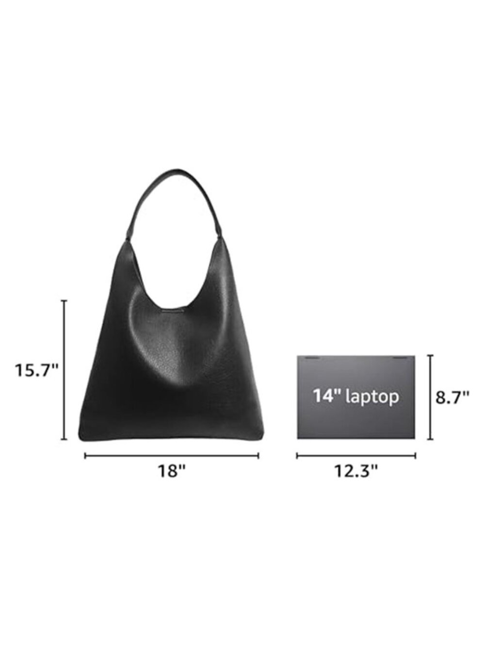Hobo Bag for Women Soft Vegan Leather Shoulder Tote Purse - Picture 3 of 7